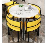 Set tavolo da pranzo rotondo e sedie per ufficio e casa, combinazione di tavolo da negoziato e sedie, tavolo per il tempo libero per caffè, cucina o reception