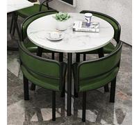 Set tavolo da pranzo rotondo e sedie per ufficio e casa, combinazione di tavolo da negoziato e sedie, tavolo per il tempo libero per caffè, cucina o reception