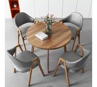 Set tavolo da pranzo rotondo grigio scuro per 4 persone, tavolo da ufficio e sala conferenze con sedie, elegante tavolo negoziale per sala da pranzo e soggiorno