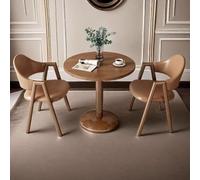 Set tavolo da pranzo rotondo in legno con sedie, compatto e accogliente, per la casa o il ristorante, elegante mobile salvaspazio per piccole sale da pranzo