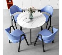 Set tavolo da pranzo rotondo per 4 persone, cucina, appartamento familiare, reception, blu