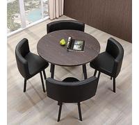 Set tavolo da pranzo rotondo per famiglia o ufficio, 80 cm, con quattro sedie, ideale per casa, ufficio e sala conferenze