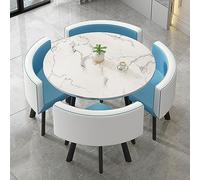Set tavolo da pranzo rotondo per famiglia o ufficio, 80 cm, con quattro sedie, ideale per casa, ufficio e sala conferenze