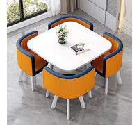 Set tavolo da pranzo rotondo per famiglia o ufficio, 80 cm, con quattro sedie, ideale per ricevimenti, casa, ufficio e sala conferenze