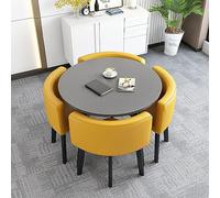 Set tavolo da pranzo rotondo semplice, 80 cm, tavolo da ricevimento con sedie, tavolino e sedie, ideale per hotel, conferenze, balcone, ufficio, riunioni, caffetteria, elegante e compatto