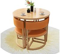 Set tavolo da pranzo - Tavolo da cucina rotondo con 4 sedie, design salvaspazio, ideale per uffici e aree di accoglienza, struttura resistente, diametro 80 cm