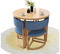 Set tavolo da pranzo - Tavolo da cucina rotondo con 4 sedie, design salvaspazio, ideale per uffici e aree di accoglienza, struttura resistente, diametro 80 cm