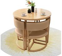 Set tavolo da pranzo - Tavolo da cucina rotondo con 4 sedie, design salvaspazio, ideale per uffici e aree di accoglienza, struttura resistente, diametro 80 cm