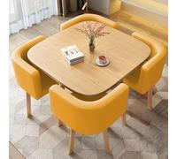 Set tavolo da ufficio e sedia per 4 persone, tavolo da pranzo per piccole sale conferenze, 80 cm, tavolo da negoziato quadrato con 4 sedie, design moderno