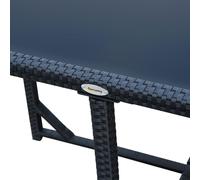 Set Tavolo e 6 Sedie da giardino in Ferro e Rattan Sintetico 4 Poggiapiedi e Cuscini Nero