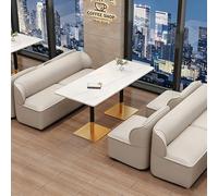 Set tavolo e divano commerciale nordico, divano imbottito, 6 combinazioni disponibili for bar, ristorante occidentale, negozio di barbecue, casa da tè, negozio di dessert e tè al latte(Gray set5)