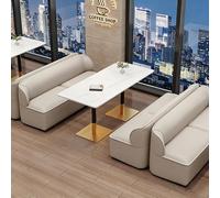 Set tavolo e divano commerciale nordico, divano imbottito, 6 combinazioni disponibili for bar, ristorante occidentale, negozio di barbecue, casa da tè, negozio di dessert e tè al latte(Gray set6)