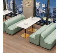 Set tavolo e divano commerciale nordico, divano imbottito, 6 combinazioni disponibili for bar, ristorante occidentale, negozio di barbecue, casa da tè, negozio di dessert e tè al latte(Green set6)