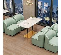 Set tavolo e divano commerciale nordico, divano imbottito, 6 combinazioni disponibili for bar, ristorante occidentale, negozio di barbecue, casa da tè, negozio di dessert e tè al latte(Green set4)
