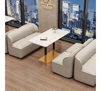 Set tavolo e divano commerciale nordico, divano imbottito, 6 combinazioni disponibili for bar, ristorante occidentale, negozio di barbecue, casa da tè, negozio di dessert e tè al latte(Gray set2)