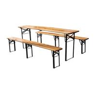 Set tavolo e panche Biertischgarnitur in pino resistente alle intemperie pieghevole 220 cm 3 pezzi compatto peso max 200 kg