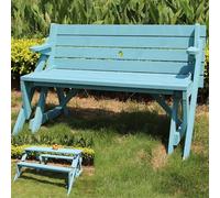 Set Tavolo e panche da Picnic, Tavolo da Pranzo Pieghevole Convertibile 2 in 1 per Esterni con Foro per ombrellone, Ideale per Campeggio e riunioni in Giardino.