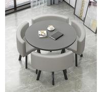 Set Tavolo E Sedia da Ricevimento da Ricevimento Tavolo E Sedia da Ricevimento Combinazione Tavolo da Negoziazione Tavolo da Conferenza Rotondo Set di Tavoli da Pranzo Adatto per Lo, Grey