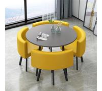 Set Tavolo E Sedia da Ricevimento da Ricevimento Tavolo E Sedia da Ricevimento Combinazione Tavolo da Negoziazione Tavolo da Conferenza Rotondo Set di Tavoli da Pranzo Adatto per Lo, Yellow