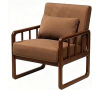 Set tavolo e sedie da balcone, piccola poltrona singola | Divano curvo ergonomico, cuscini a molle, struttura in legno massello, facilità di montaggio, tessuto moderno a righe(A15)