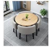 Set tavolo e sedie da conferenza, 80 cm, rotondo, piccolo, per casa, ufficio, reception, negoziato, moderno, nero