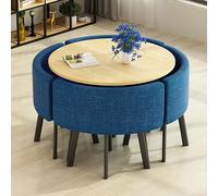 Set tavolo e sedie da cucina, 80 cm, per sala da pranzo e cucina, include 4 sedie salvaspazio, design moderno per ufficio e conferenze