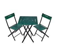 Set Tavolo e sedie da Giardino mobili, Verde e Nero
