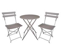 Set tavolo e sedie da giardino pieghevoli, set tavolo e sedie da esterno tortora mod. Positano