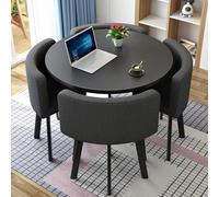 Set Tavolo E Sedie da Pranzo Tavolo da Pranzo Quadrati/Rotondo da 80 Cm E 4 Sedie Tavolo da Cucina Compatto per Piccoli Spazi per Sala da Pranzo Cucina Soggiorno Balcone,Clothj,80cm/31.5in