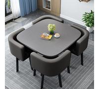 Set Tavolo E Sedie da Pranzo Tavolo da Pranzo Quadrati/Rotondo da 80 Cm E 4 Sedie Tavolo da Cucina Compatto per Piccoli Spazi per Sala da Pranzo Cucina Soggiorno Balcone,Leatherg,80cm/31.5in