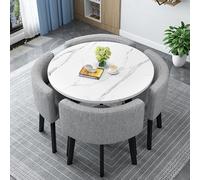 Set Tavolo E Sedie da Pranzo Tavolo da Pranzo Quadrati/Rotondo da 80 Cm E 4 Sedie Tavolo da Cucina Compatto per Piccoli Spazi per Sala da Pranzo Cucina Soggiorno Balcone,Clotho,80cm/31.5in