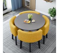 Set Tavolo E Sedie da Pranzo Tavolo da Pranzo Quadrati/Rotondo da 80 Cm E 4 Sedie Tavolo da Cucina Compatto per Piccoli Spazi per Sala da Pranzo Cucina Soggiorno Balcone,Clothm,80cm/31.5in