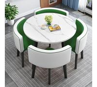 Set Tavolo E Sedie da Pranzo Tavolo da Pranzo Quadrati/Rotondo da 80 Cm E 4 Sedie Tavolo da Cucina Compatto per Piccoli Spazi per Sala da Pranzo Cucina Soggiorno Balcone,Leatheru,80cm/31.5in