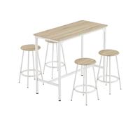 SET TAVOLO E SEDIE HOMCOM IT835-890V01ND - MDF e metallo, 110x50x89.5cm, stile industriale salvaspazio