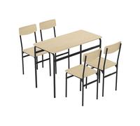 SET TAVOLO E SEDIE HOMCOM IT83A-325V00ND - MDF e metallo, 105x50x76cm, design industriale minimal