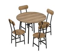 SET TAVOLO E SEDIE HOMCOM IT83A-540V00AK - Pannello truciolare e metallo, 100x100x77cm