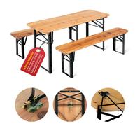 Set Tavolo e Sedie Panche Bambini da Giardino Esterno Legno Campeggio Pieghevole