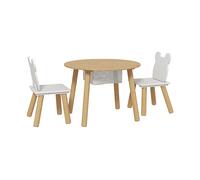 SET TAVOLO E SEDIE PER BAMBINI AIYAPLAY IT312-118V80ND - MDF e legno di pino, 60x44cm, rotondo con vano rete