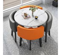 Set tavolo e sedie per il tempo libero per interni ed esterni per ufficio, casa, cucina, tè e caffè, negozio di dessert, sala negoziale, ristorante, bar, hotel, terrazza, club (colore: arancione)