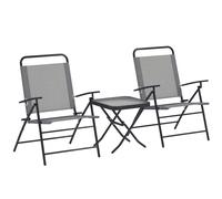 Set tavolo e sedie pieghevoli per terrazza da esterno Outsunny in 3 pezzi
