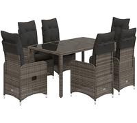vidaXL Set Bistrò da Giardino 5 pz con Cuscini in Polyrattan Grigio