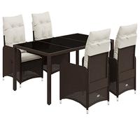 SET TAVOLO E SEDIE VIDAXL da Bistrot 5 pz con Cuscini in Polyrattan Marrone - 3277066