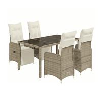 vidaXL Set Bistrò da Giardino 5 pz con Cuscini in Polyrattan Marrone