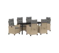 SET TAVOLO E SEDIE VIDAXL da pranzo per esterni 7 pezzi, Poliratán, 80x200x73 cm