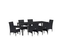 SET TAVOLO E SEDIE VIDAXL da pranzo per giardino 7 pezzi, Polyrattan, 80x200x73 cm