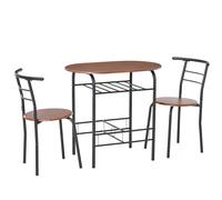 Set Tavolo Moderno Con 2 Sedie Per Sala Da Pranzo, Set 3 Pezzi Mobili Salvaspazio Da Cucina, Balcone, Ristorante O Bar, Marrone E Nero