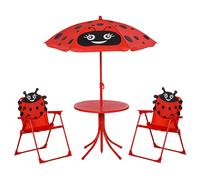 Outsunny Set Tavolo da Giardino per Bambini con 2 Sedie Pieghevoli e Ombrellone