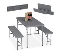 Set Tavolo Panche Birreria Panchine Giardino Tavolino Pieghevoli Aspetto Rattan