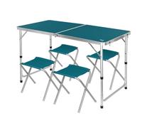 Set tavolo portatile con 4 sedie ideale per campeggio