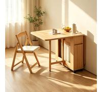 Set Tavolo Pranzo Pieghevole Salvaspazio con Cassetti, Estensibile